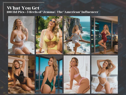 Ultra Realistic American Ai Influencer Model "Jemma" 100 HD Pics + 5 Reels Set | Perfect for insta and social media | Instant Download