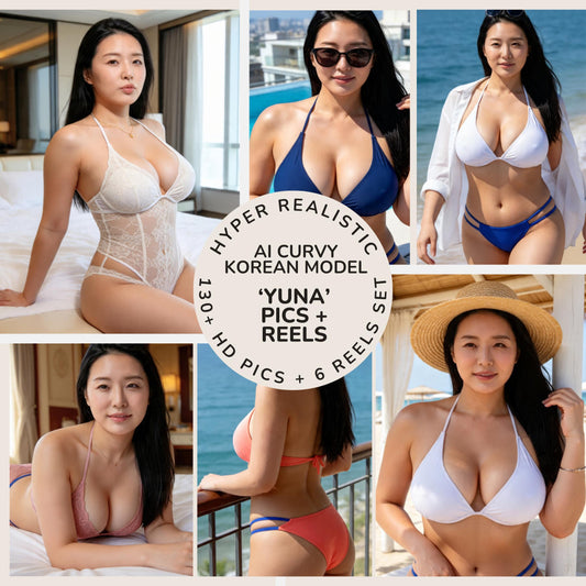 Ultra Realistic Perfect Body Ai Influencer Model "Yuna" 130+ HD Pics + 6 Reels Set | Perfect for insta and social media | Instant Download